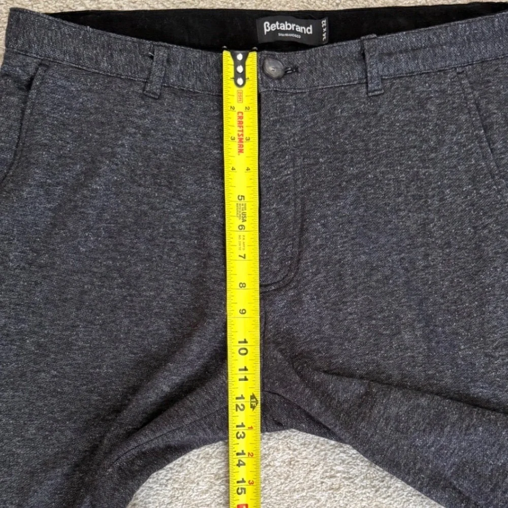Betabrand Dress Pant Sweatpants Charcoal Heather Gray Straight Leg 34X32‎
